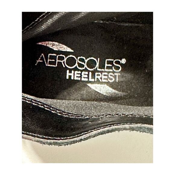 Aerosoles Ruffalo Wing Lace Up Suede Leather Heeled Heelrest Ankle Boots Black 6 - Picture 3 of 13